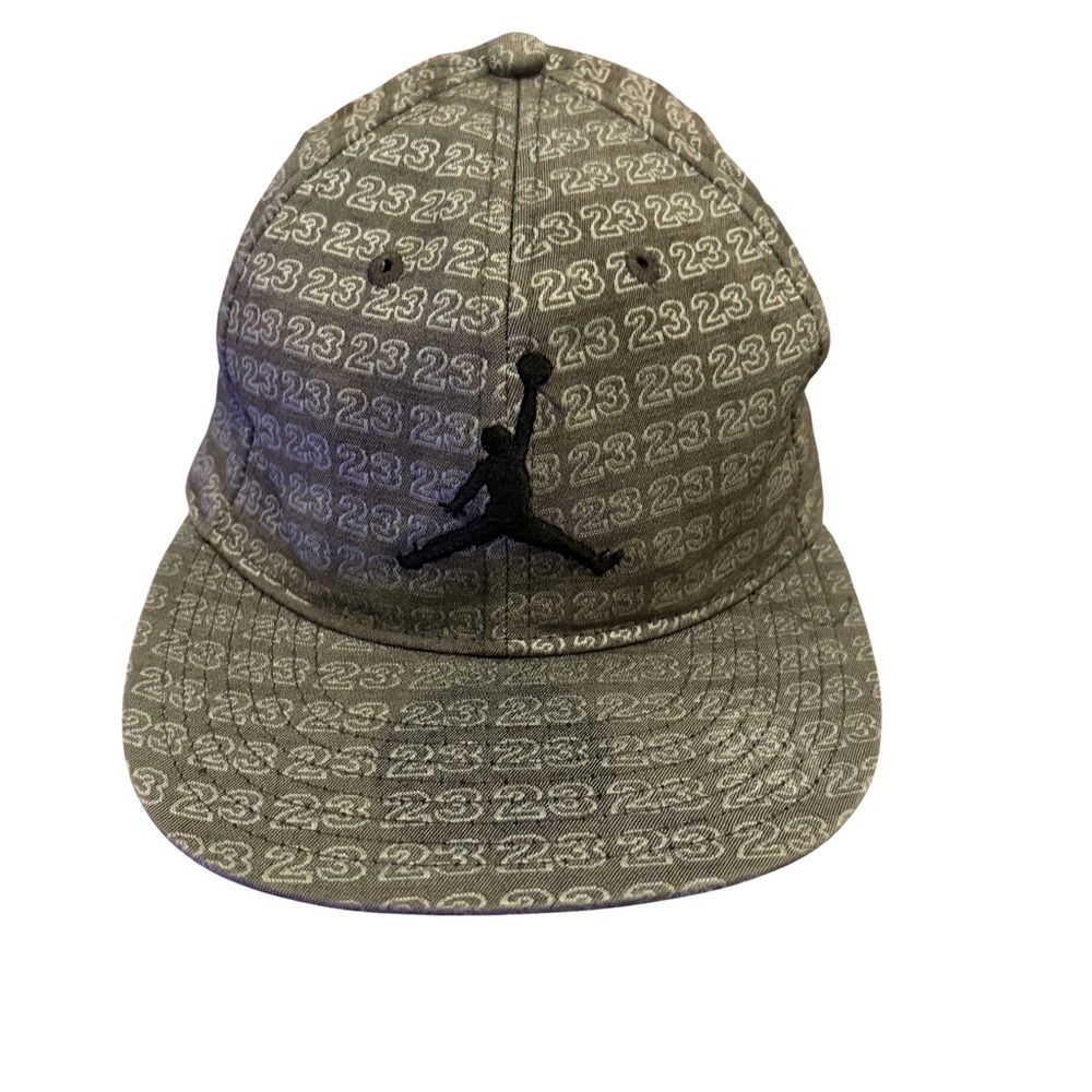 Nike Air Jordan Youth Hat 23 All Over Print Jumpman Snapback Gray Cap